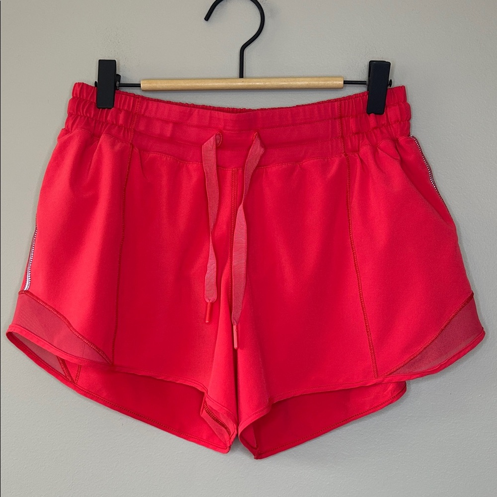 Lululemon Hotty Hot Shorts Long Size‎ 8 Tall *4” Boom Juice Pink